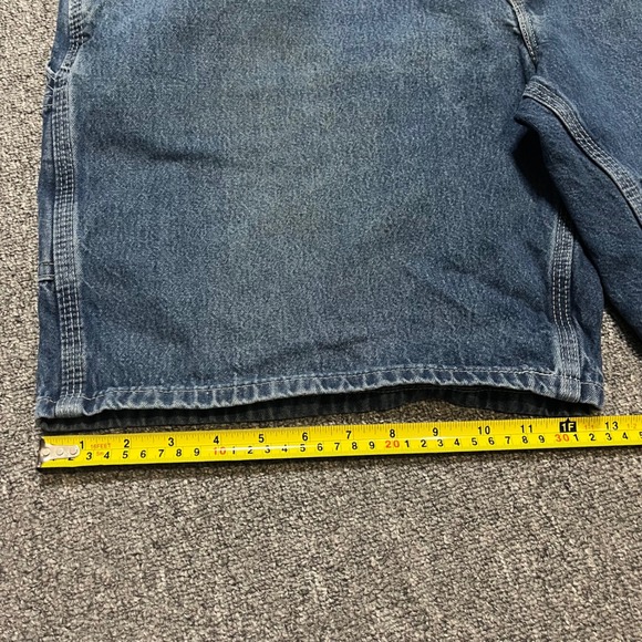 Vintage Carhartt B28 DST Denim Carpenter Shorts Blue Size 42 Workwear Utility - Picture 4 of 8